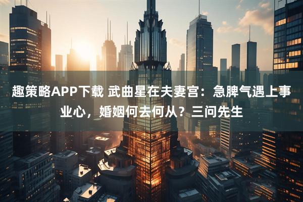 趣策略APP下载 武曲星在夫妻宫：急脾气遇上事业心，婚姻何去何从？三问先生